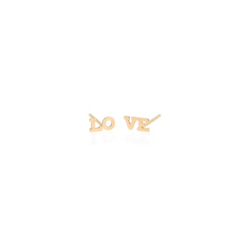 "LO-VE" Studs in Yellow Gold