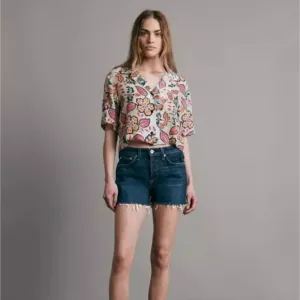 Rag &amp; Bone Dre Low Rise Indigo Distressed Denim Shorts Size 28