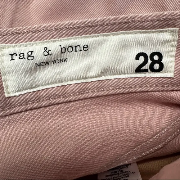 Rag &amp; Bone NWOT Blush 90’s High Rise Crop Jeans size 28