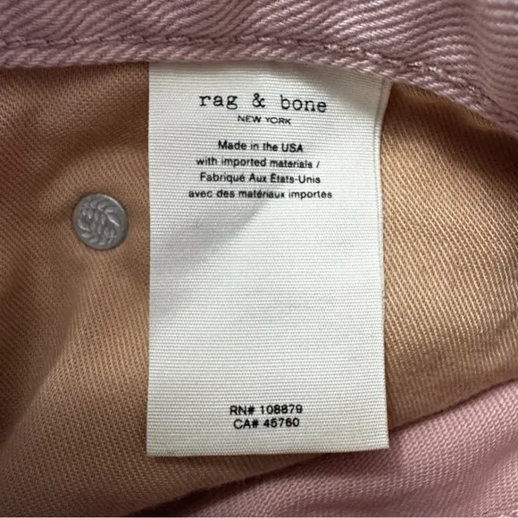 Rag &amp; Bone NWOT Blush 90’s High Rise Crop Jeans size 28