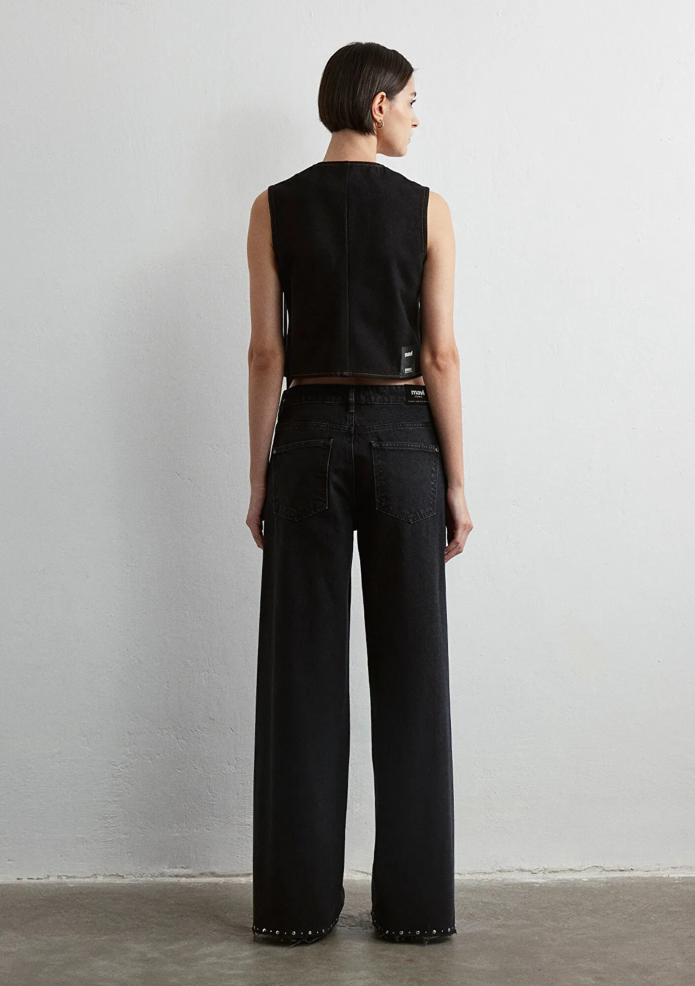 Rebecca Studded Smoke Denim  Jean Pants
