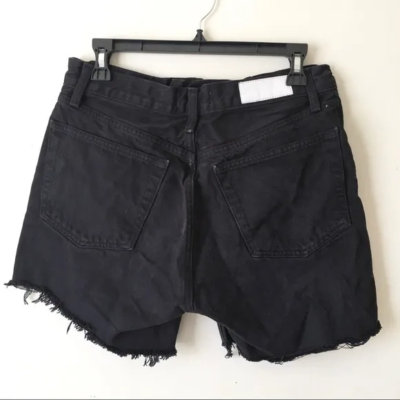 Re/Done High-Rise Frayed-Edge Denim Shorts