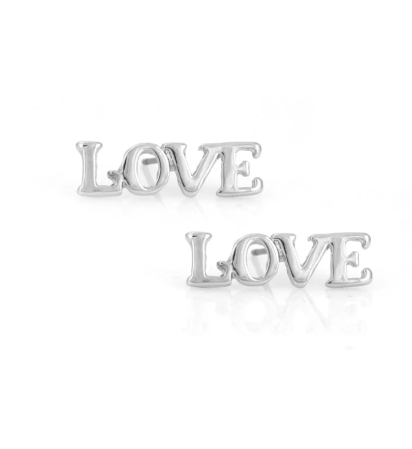 RHODIUM LOVE STUD EARRING #SWKK-3397 RHO (NF1/KG5)