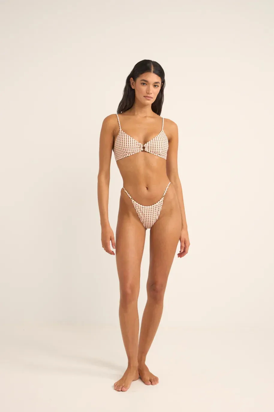 Rhythm - Chloe Check Adjustable Side Hi Cut String Pant