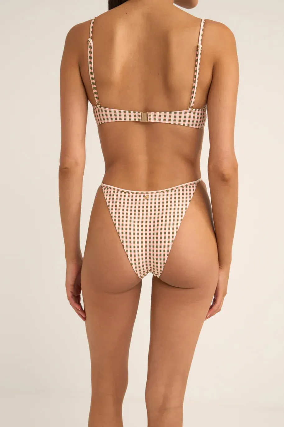 Rhythm - Chloe Check Adjustable Side Hi Cut String Pant