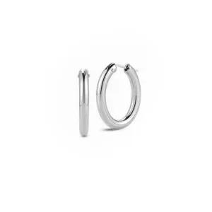 Roberto Coin Perfect Gold Hoops Oval Medium Hoop Earrings in 18K White Gold