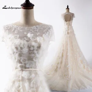 Roycebridal Charming A-line Scoop Floor-length Wedding Dress