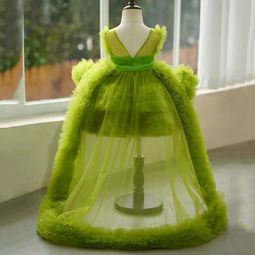 Roycebridal Elegant Green Pearls Flower Girl Dress Princess Baby Kids Wedding Birthday First Communion Party Gown 2025 J301