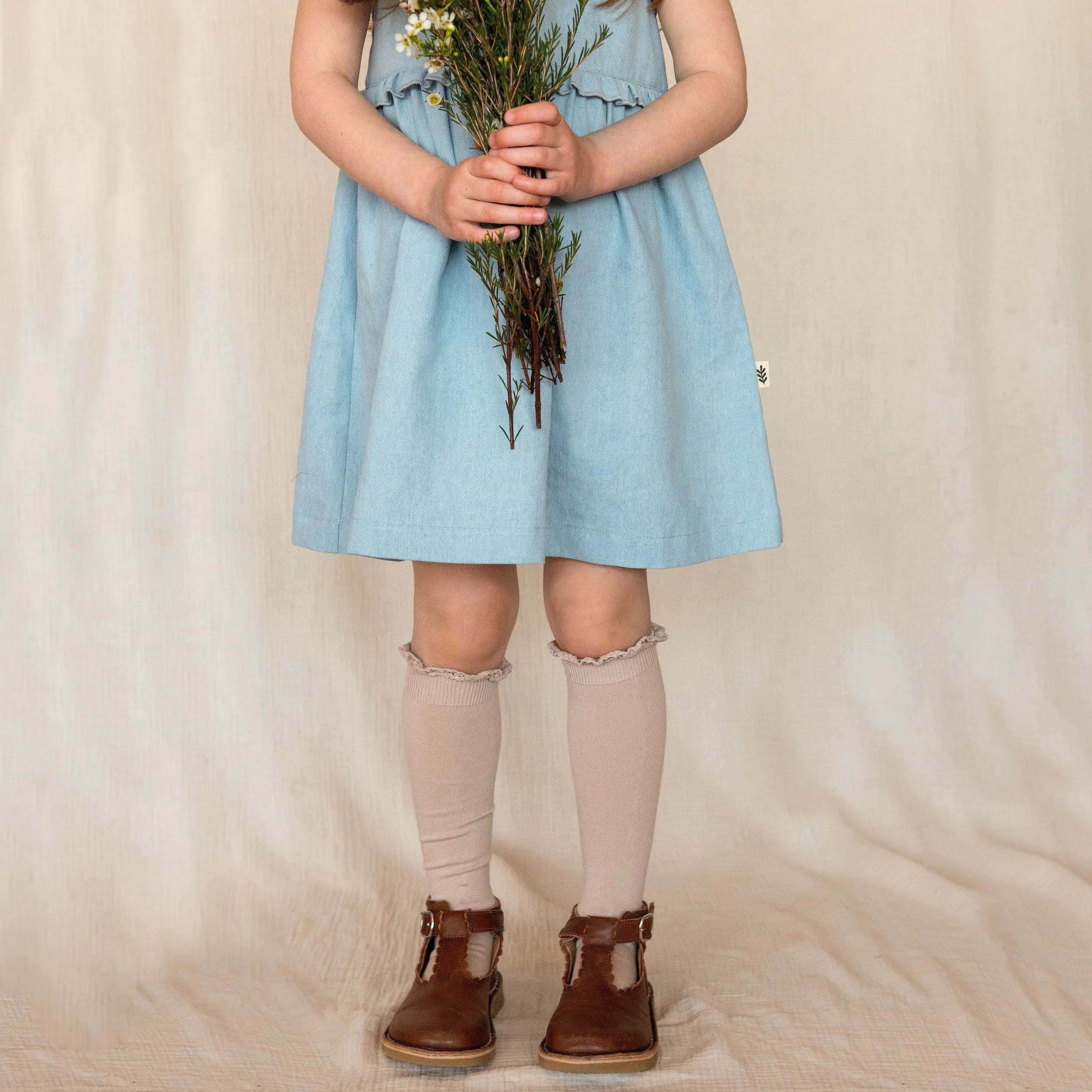 Ruffle Dress - Indigo Wash