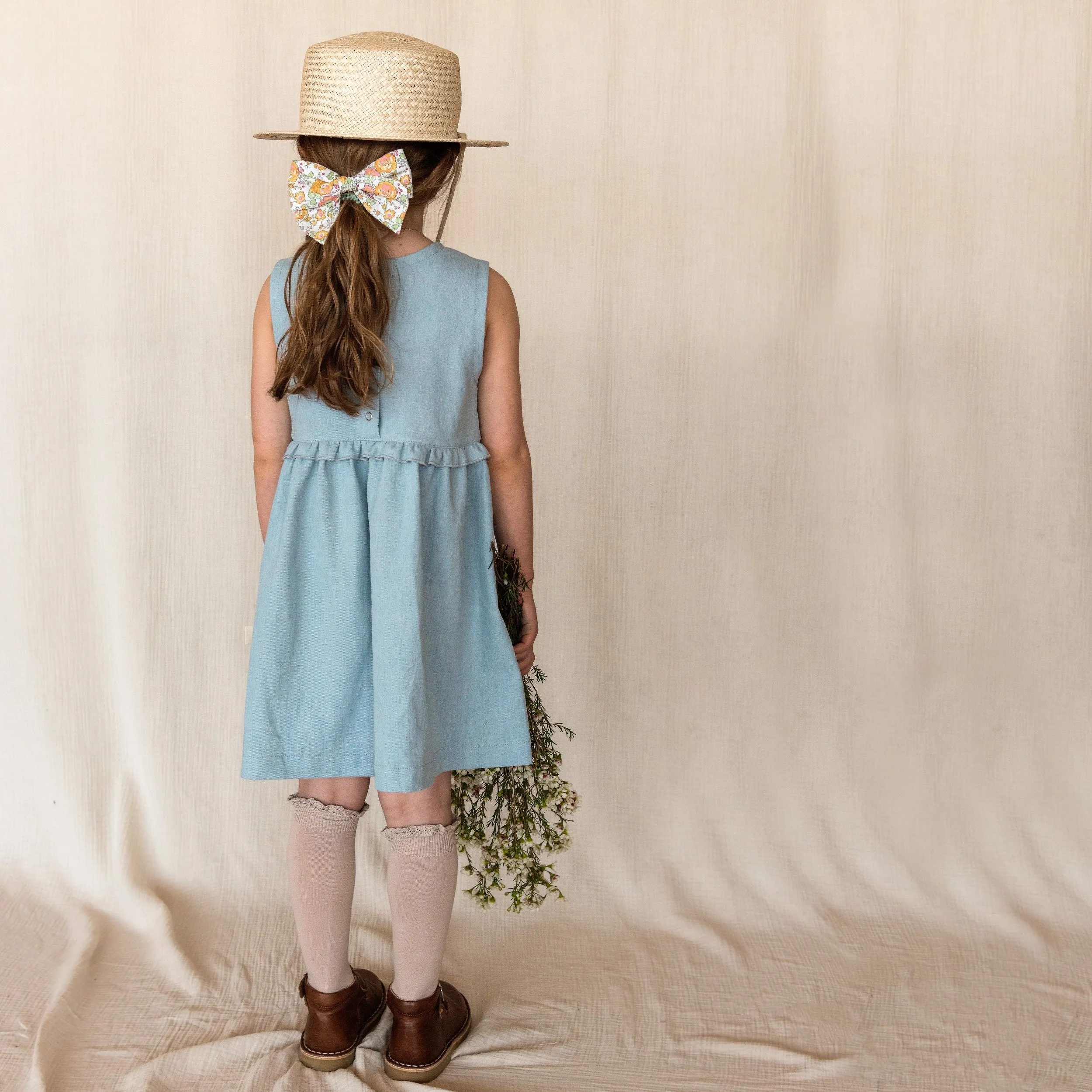 Ruffle Dress - Indigo Wash