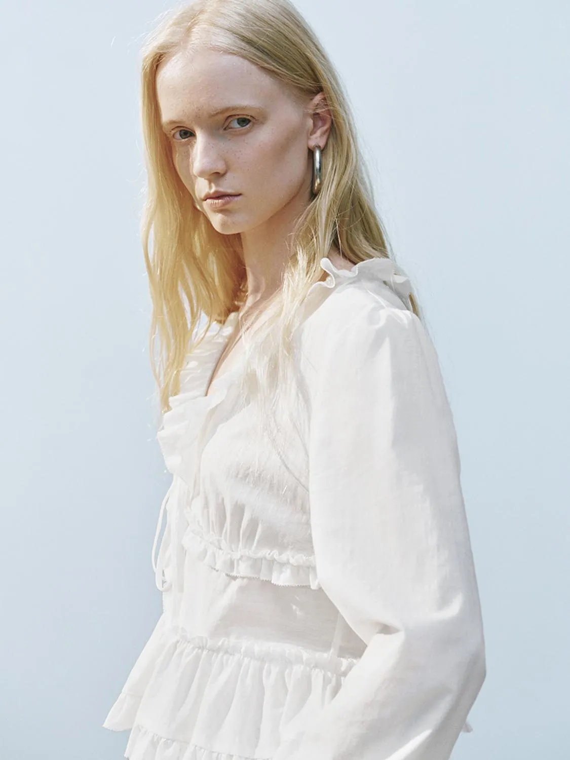 Ruffle Hem Blouses