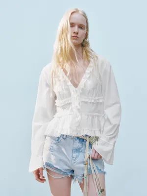 Ruffle Hem Blouses