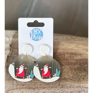 Santa Acrylic Drop Earrings.