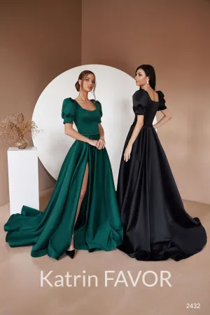 Satin womens dress Puff short sleeve dress