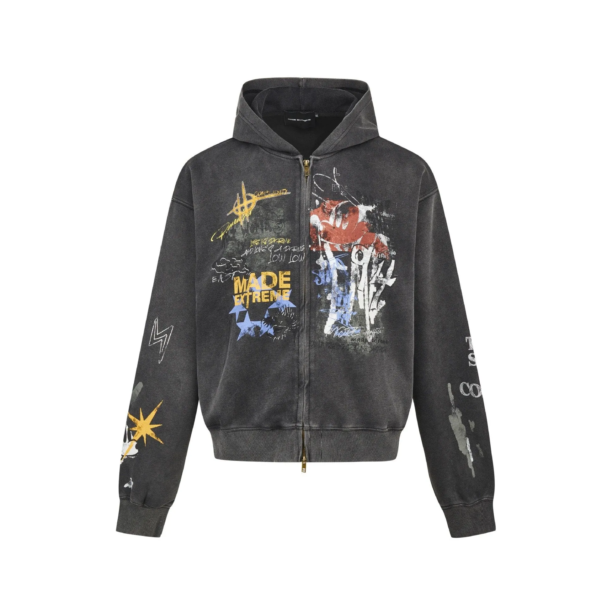 Scrabbled Graffiti Oversized Hoodie