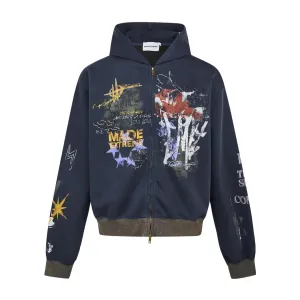 Scrabbled Graffiti Oversized Hoodie