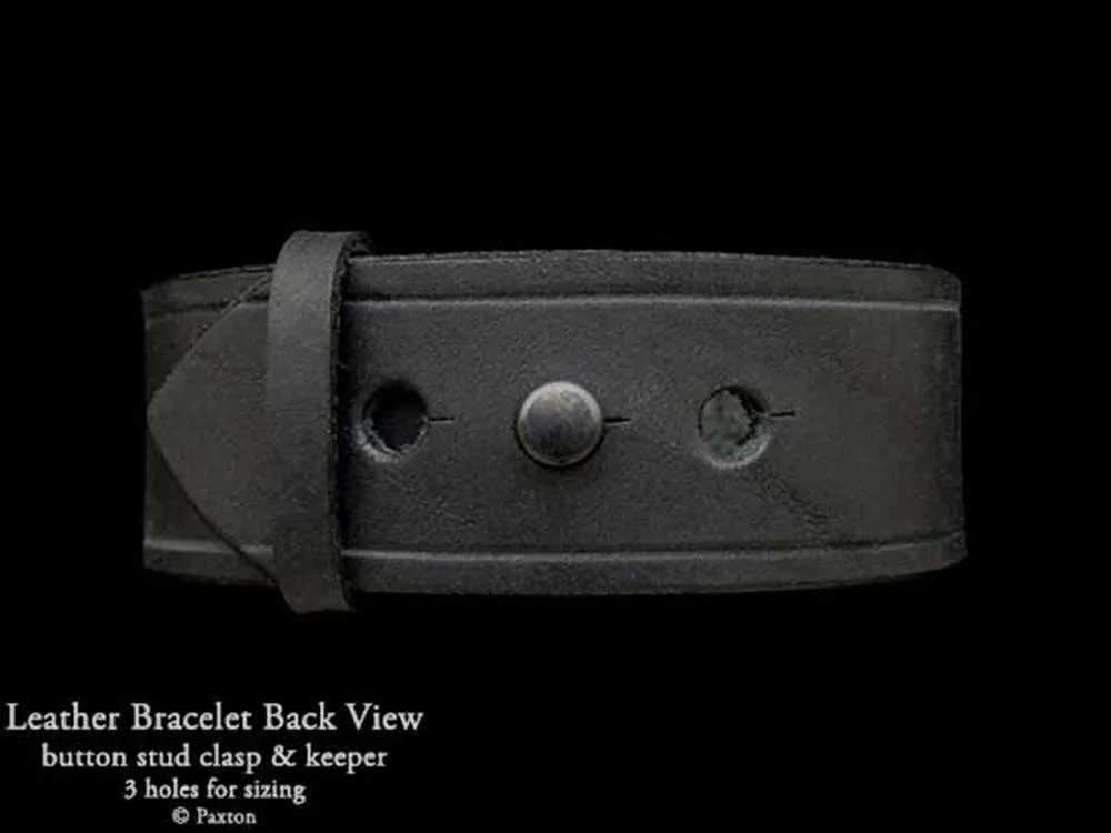 Sea Otter Bracelet Sterling Silver on Genuine Leather