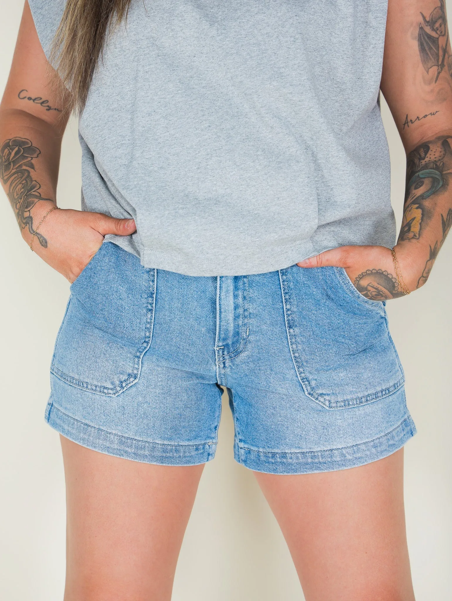 Seek Peace Denim Shorts