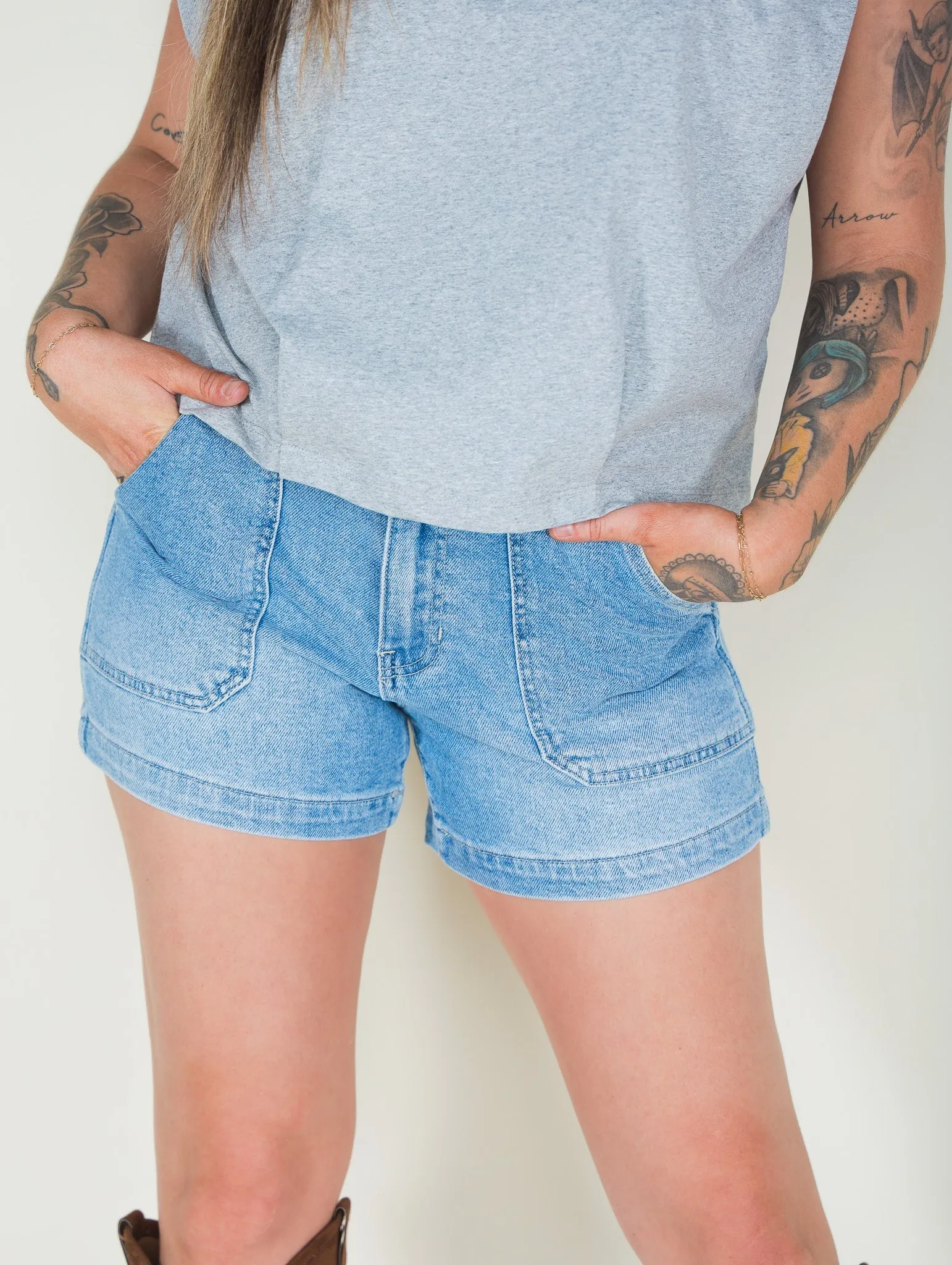 Seek Peace Denim Shorts