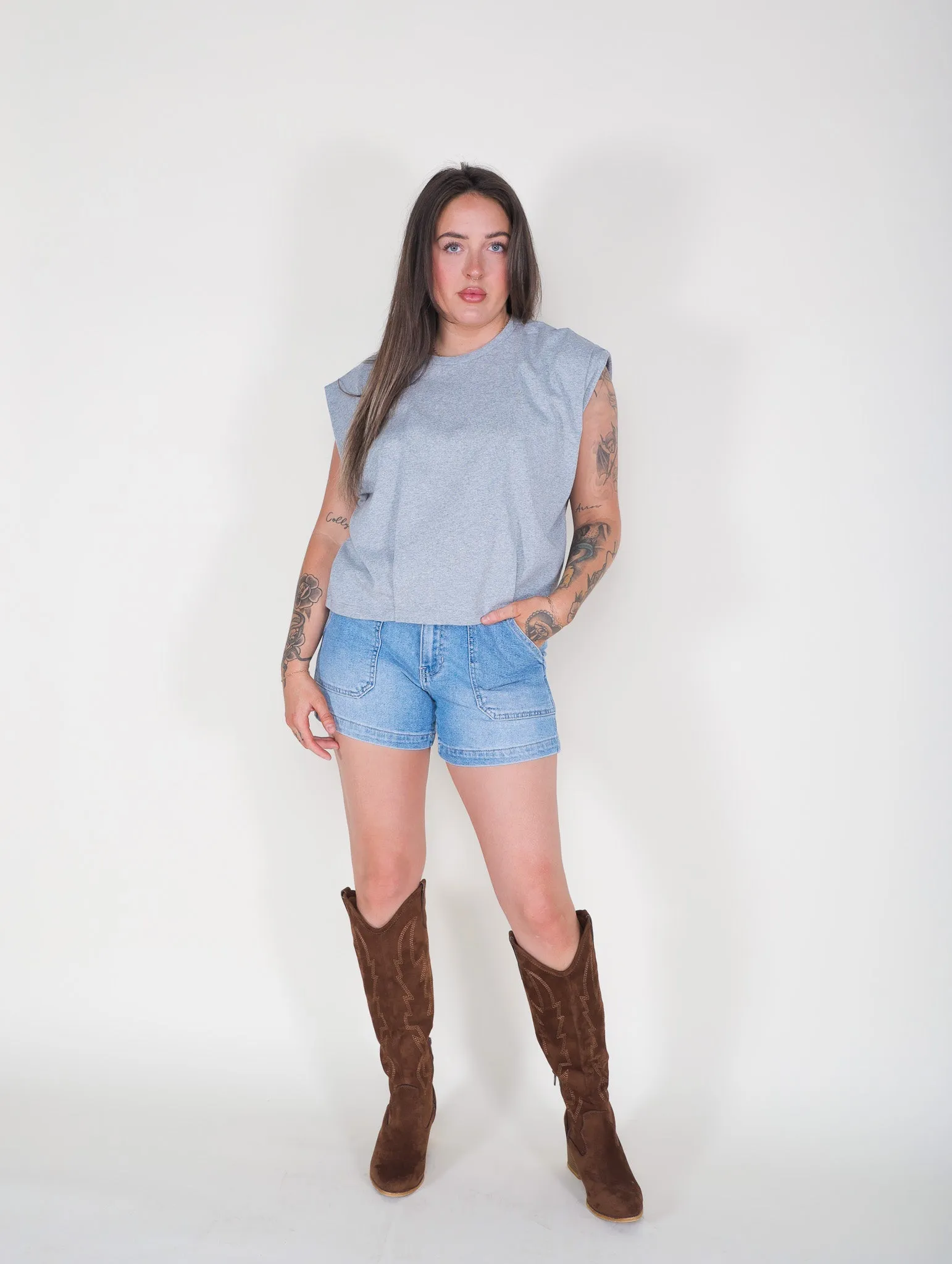 Seek Peace Denim Shorts