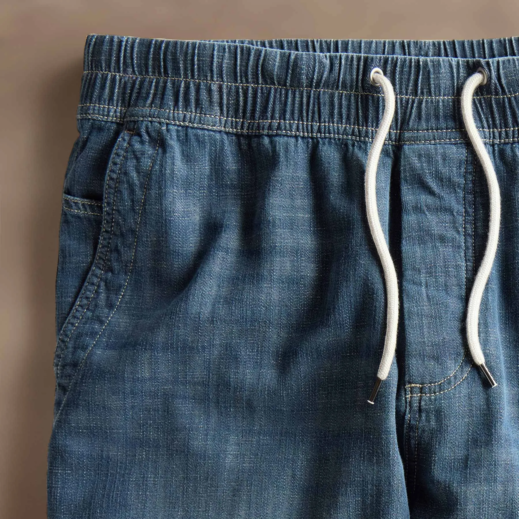 Selvedge Pull On Denim - Medium Wash