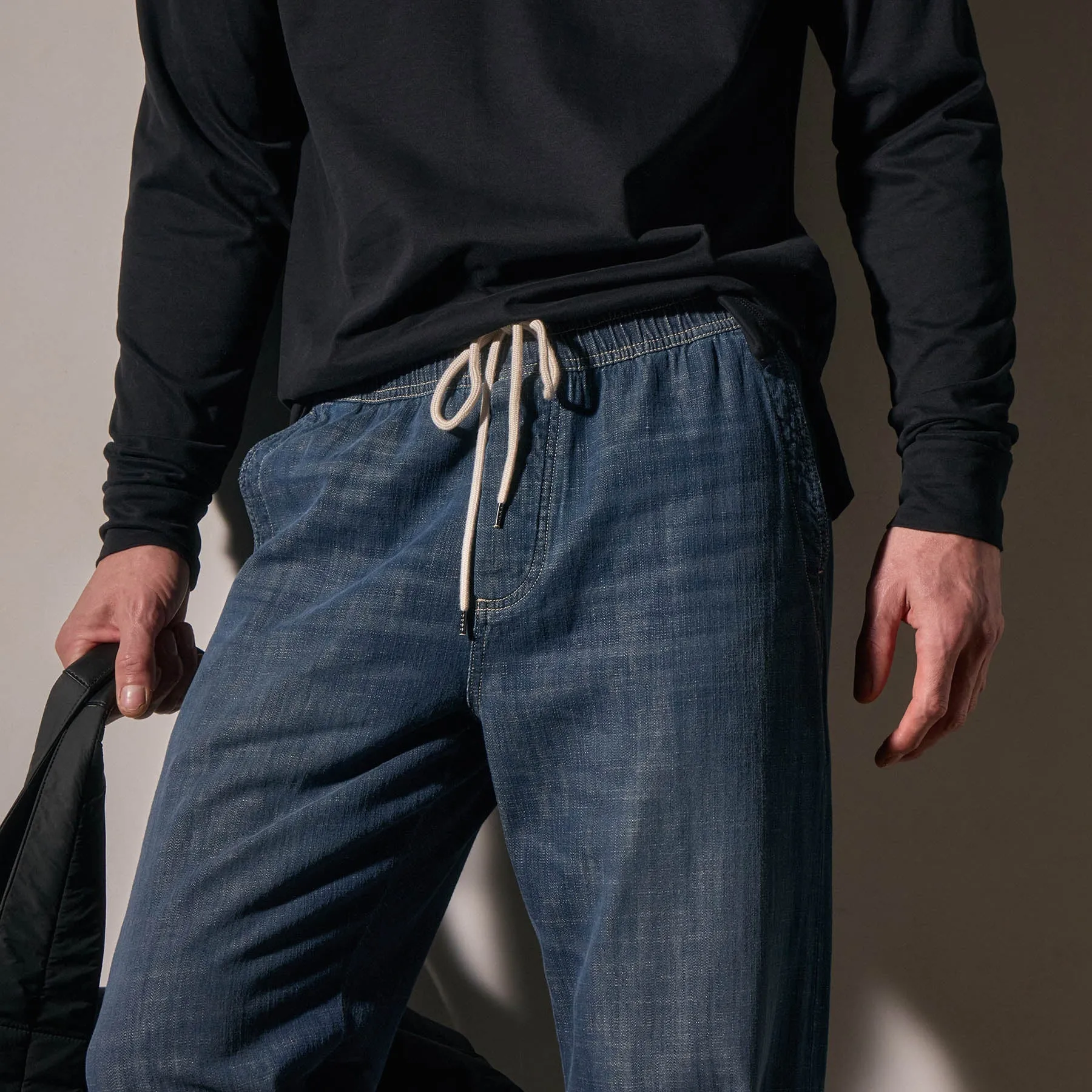 Selvedge Pull On Denim - Medium Wash
