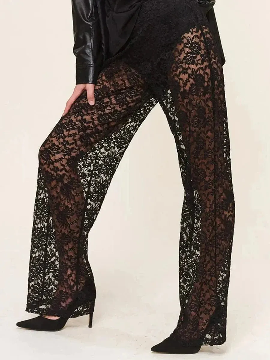 Sheer Bell Bottom Pants