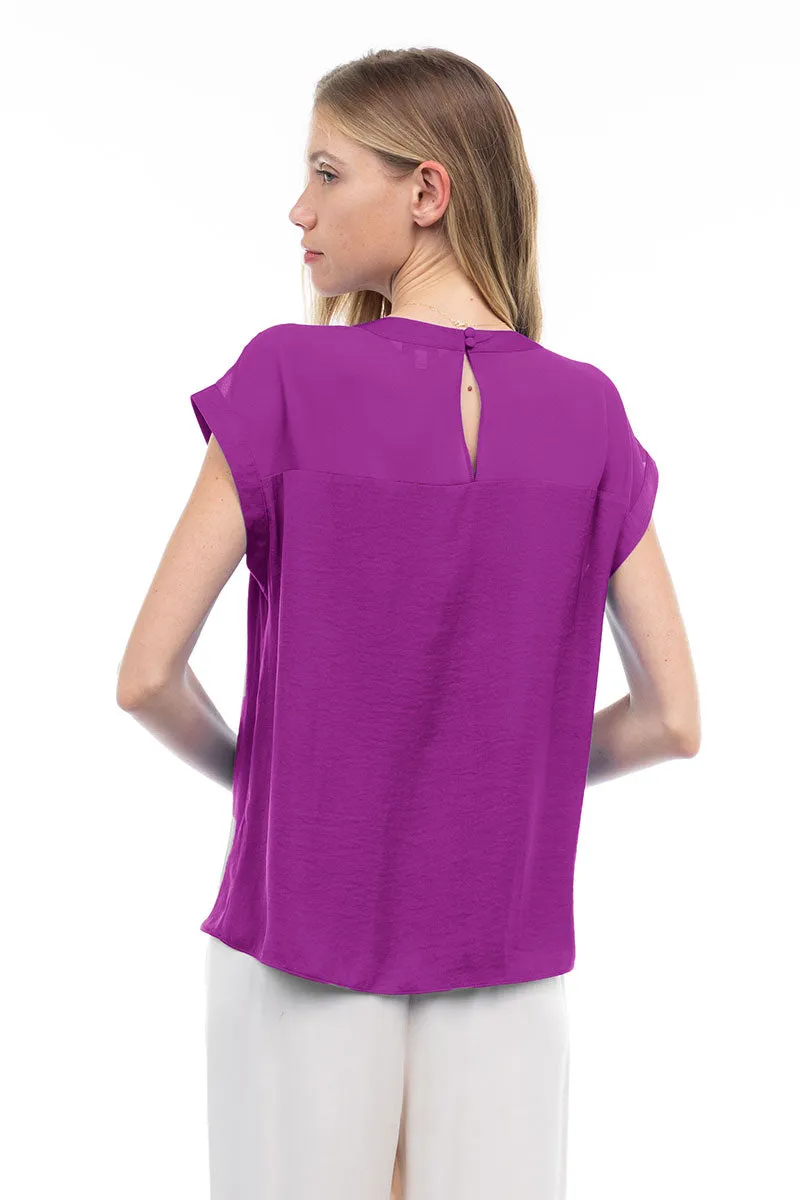 Sheer Contrast Blouse