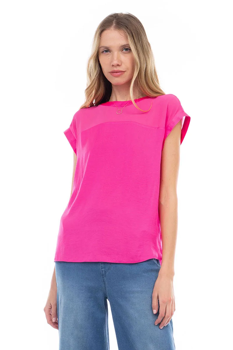 Sheer Contrast Blouse