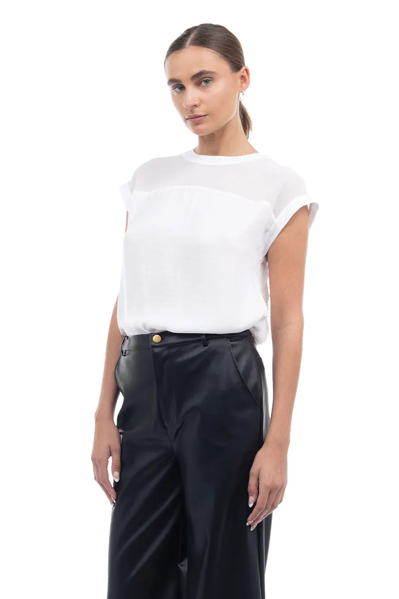 Sheer Contrast Blouse