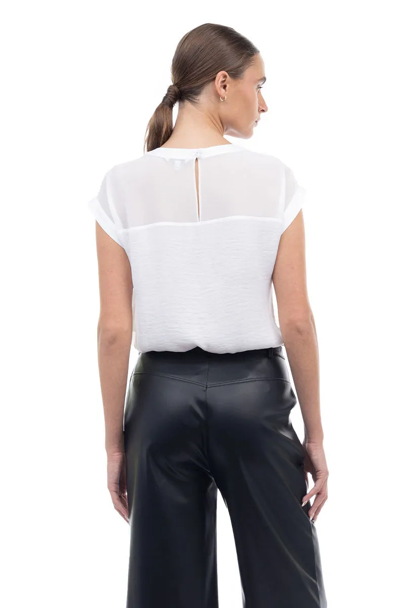 Sheer Contrast Blouse