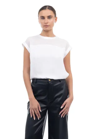 Sheer Contrast Blouse
