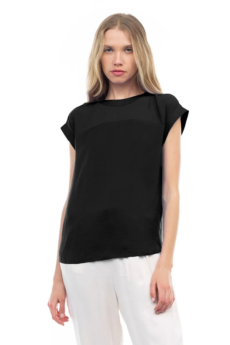 Sheer Contrast Blouse