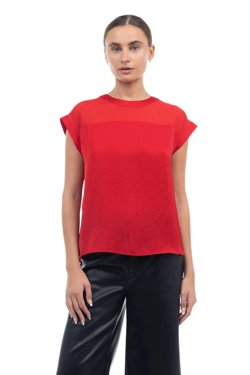 Sheer Contrast Blouse