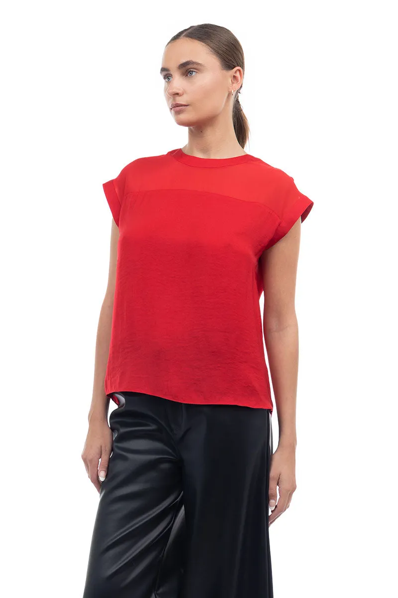 Sheer Contrast Blouse