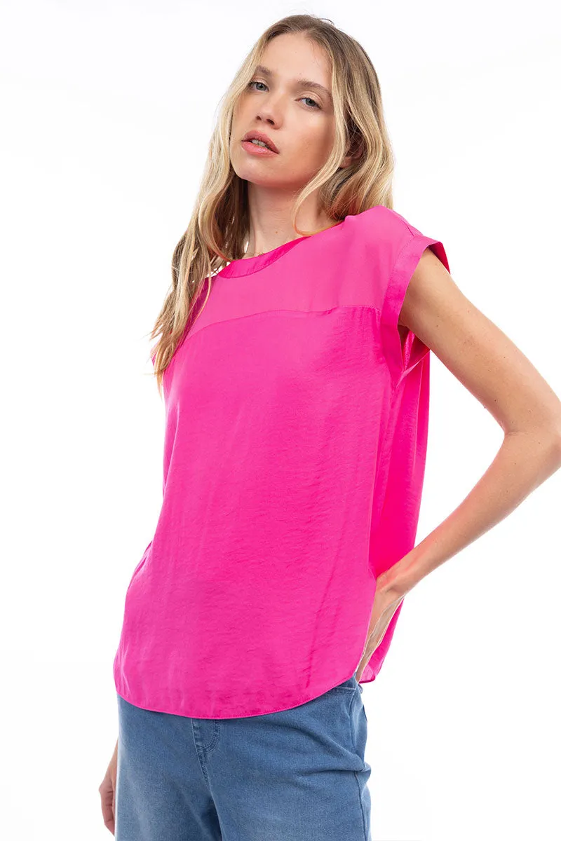 Sheer Contrast Blouse