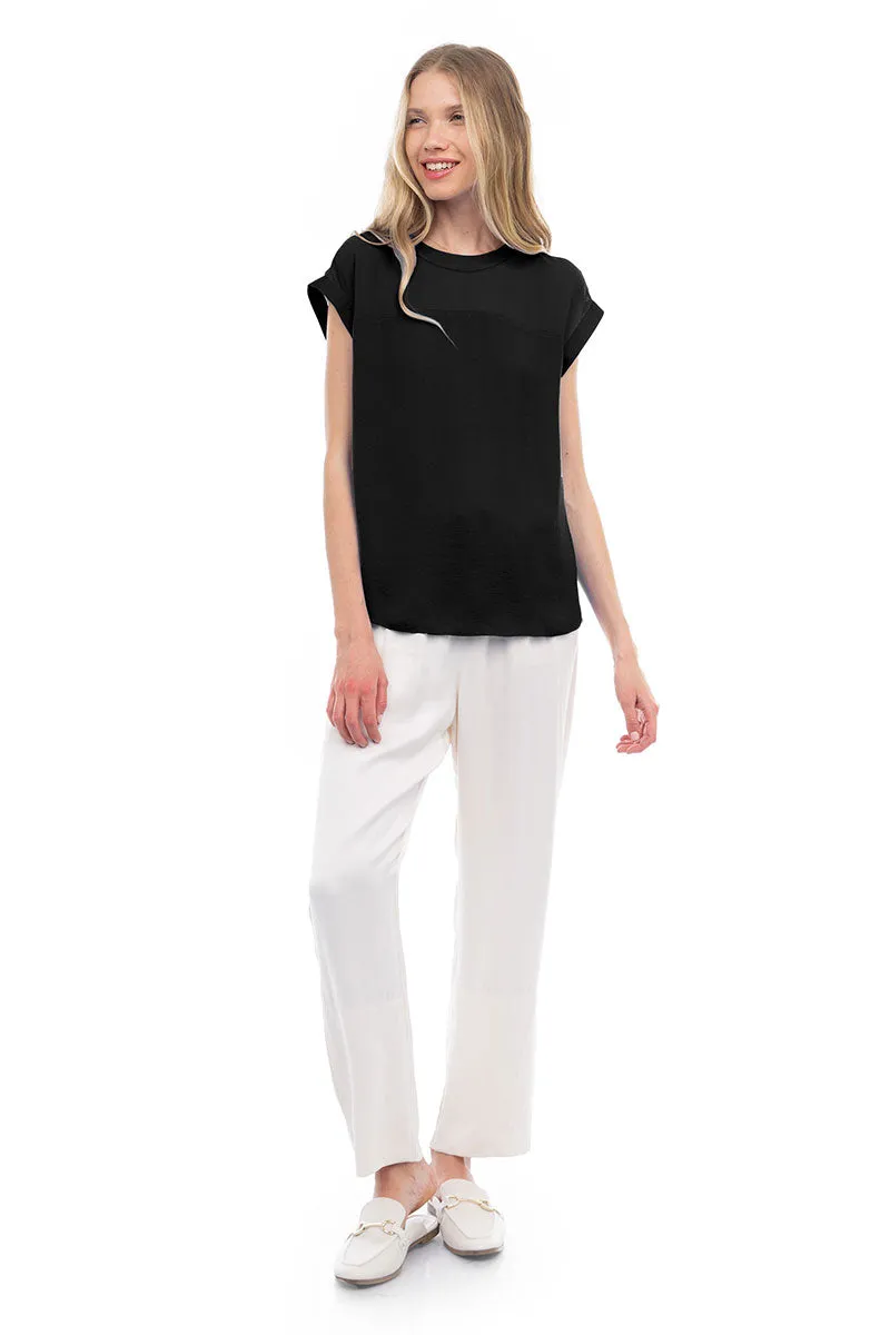 Sheer Contrast Blouse