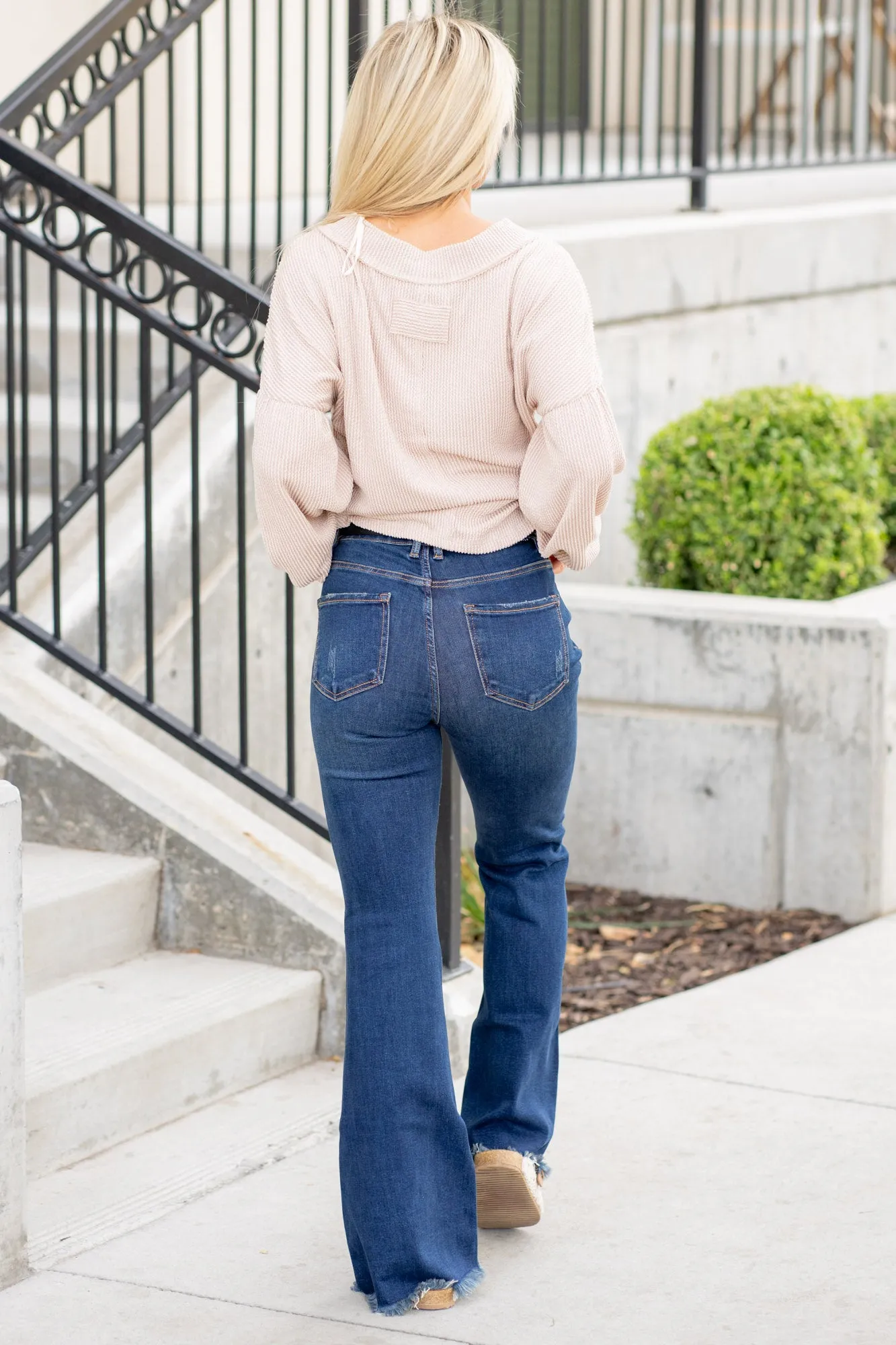 Silver Pine Tummy Control Top High Rise Flare Hem Jeans Regular & Plus Sizes