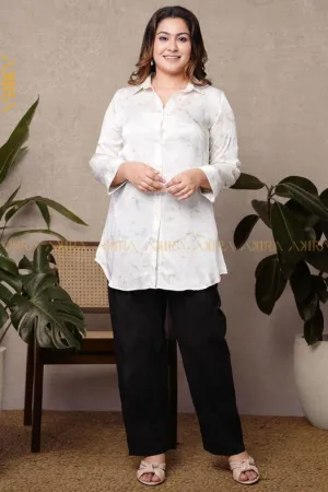 Silvery Shine Batik Silk Top | Kaftan, Bohemian Dress, Floral Dress, Boho Maxi Dress