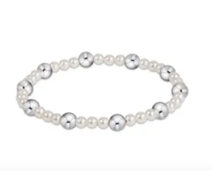 Sincerity 6mm Sterling 4mm pearl Bead Bracelet