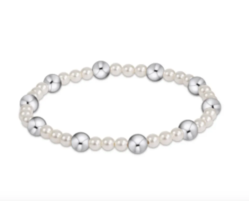 Sincerity 6mm Sterling 4mm pearl Bead Bracelet