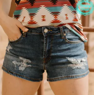 SK DENIM SHORTS - DARK WASH