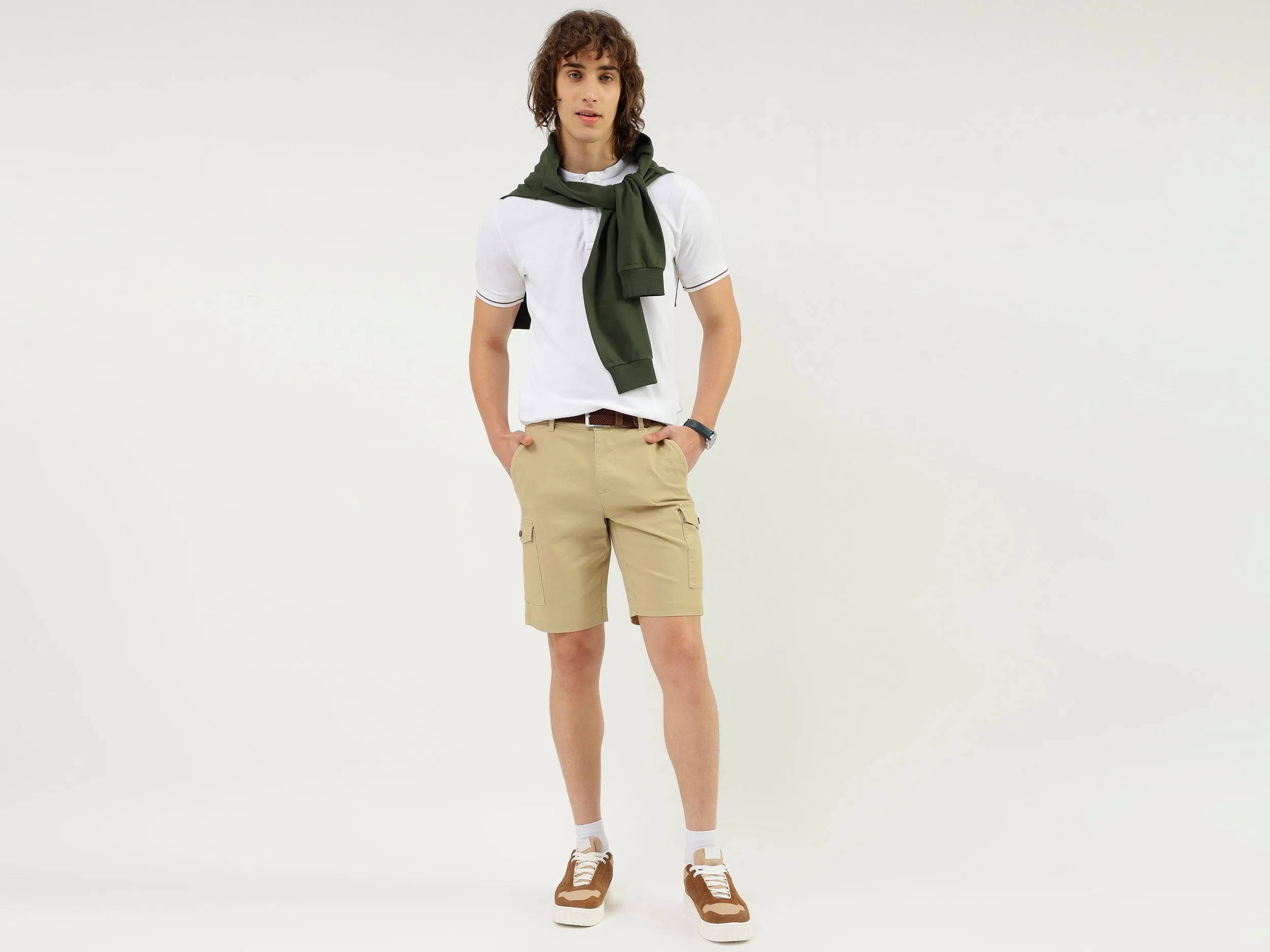 Solid Slim Fit Shorts