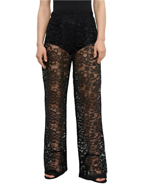 Sophia – Chic High-Waisted Women’s Pants with Lace Detailing