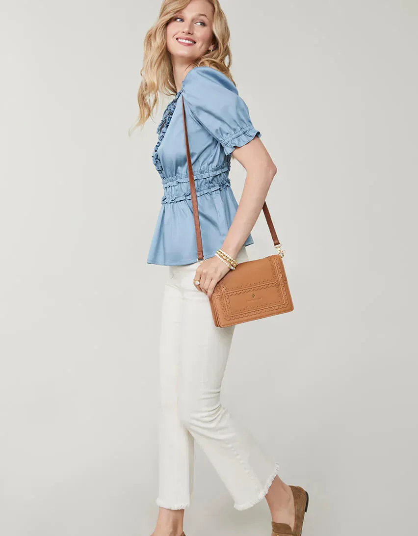 Spartina 449 Ginette Blouse Dusty Turquoise - FINAL SALE
