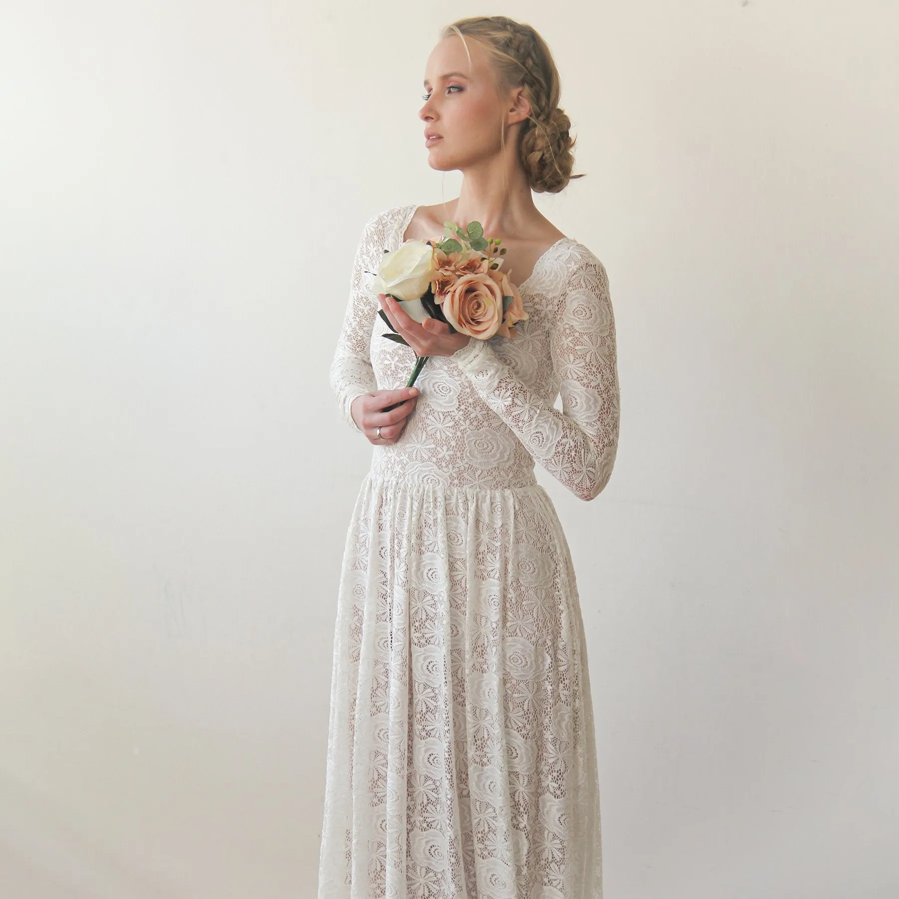 Square Neckline Dress #1259