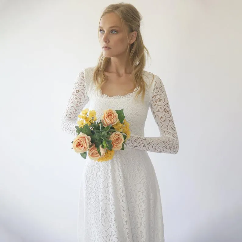 Square Neckline  Wedding Dress  #1282