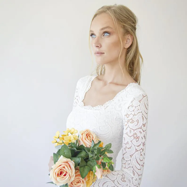 Square Neckline  Wedding Dress  #1282