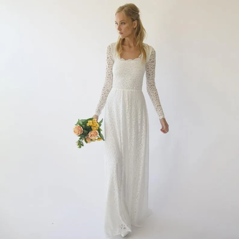 Square Neckline  Wedding Dress  #1282
