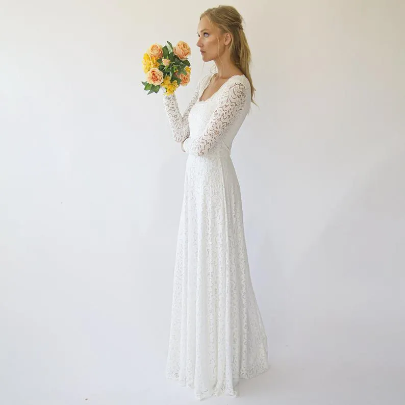 Square Neckline  Wedding Dress  #1282